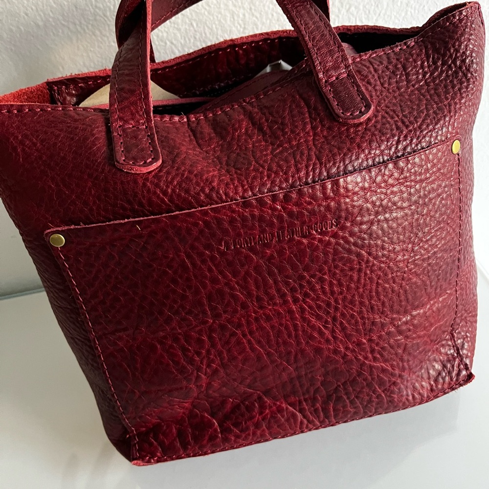 Portland Leather Goods Mini Crossbody - Tote Red color (new)